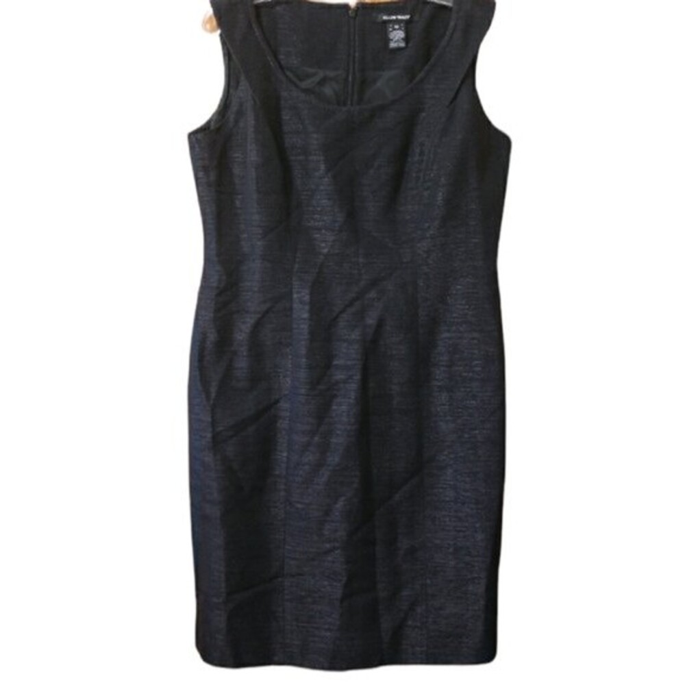 Ellen Tracy Dark Blue Career Sleeveless Dress 10